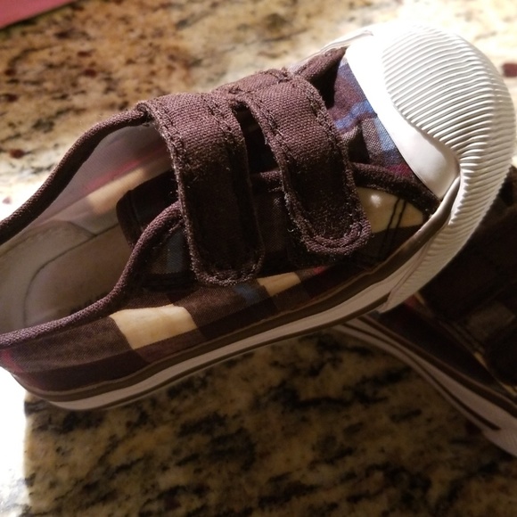 Gymboree Brown Red Sneakers toddler 7 - Picture 2 of 6